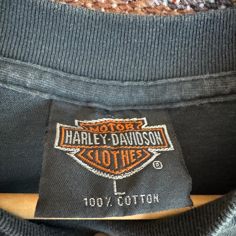Harley Davidson Spider Web L Tribal Long Sleeve Shirt Black California Reprint - Picture 3 of 7